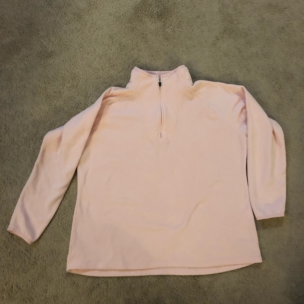 Eddie Bauer Pale Pink Fleece Halfzip, XXL